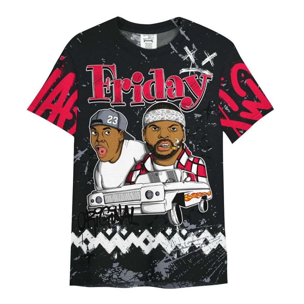 Shirt To Match Mid Black Metallic 1s - Friday Sneaker Crayon All Over Print