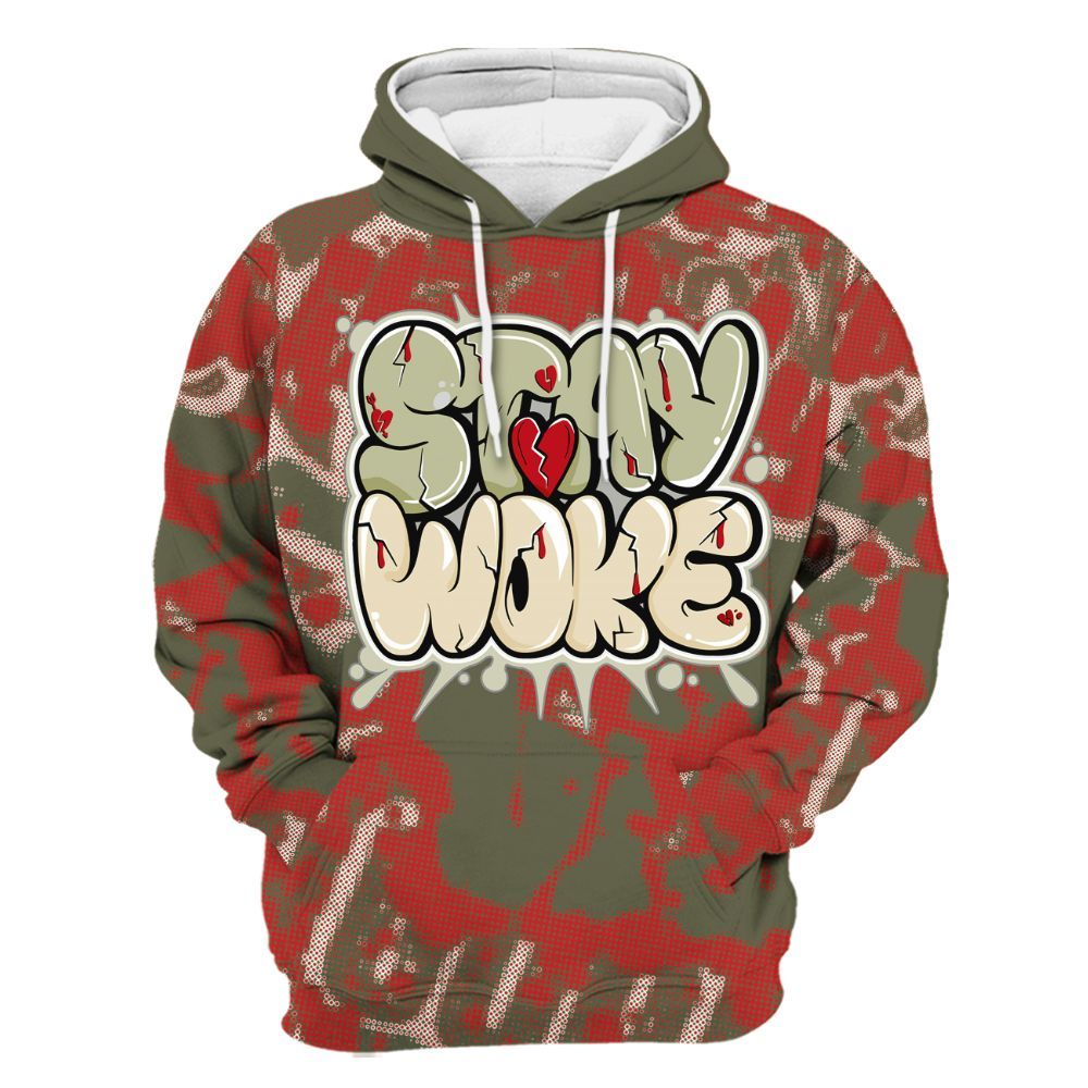 Hoodie To Match Low OG Medium Olive 1s - Stay And Woken Street All Over Print