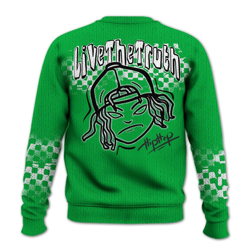 Knitted Sweater To Match Lucky Green 5s - Feel Life Street Style