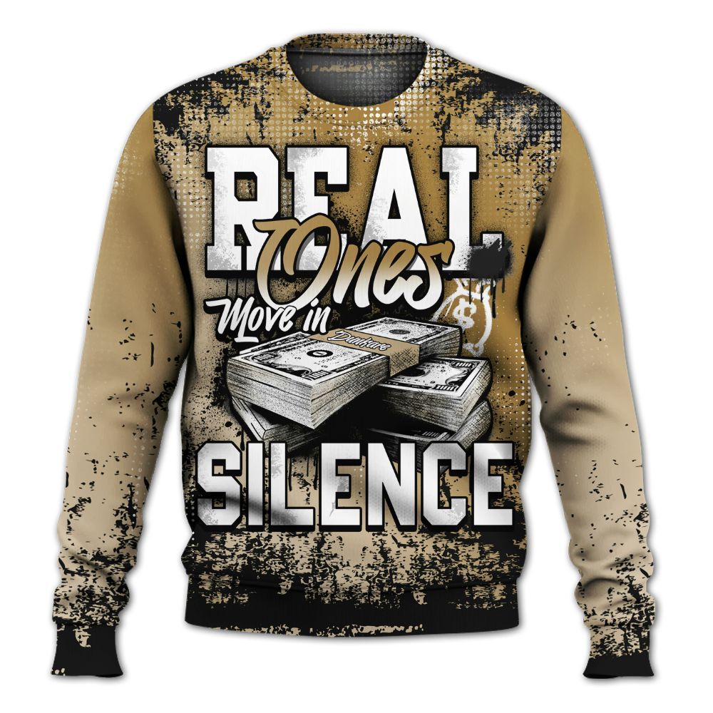 Sweatshirt To Match Max 96 Low Black White Gold - Move In Silence Money Street Retro All Over Print