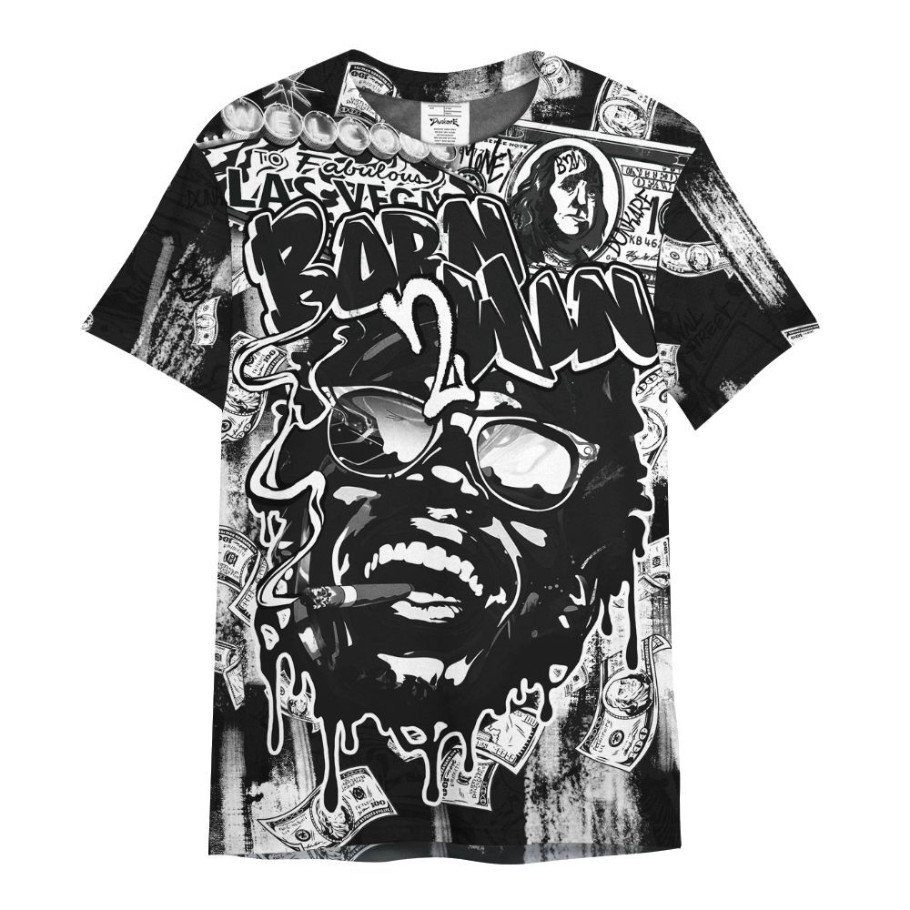 Shirt To Match White Thunder 4s - Born To Win Money All Over Print