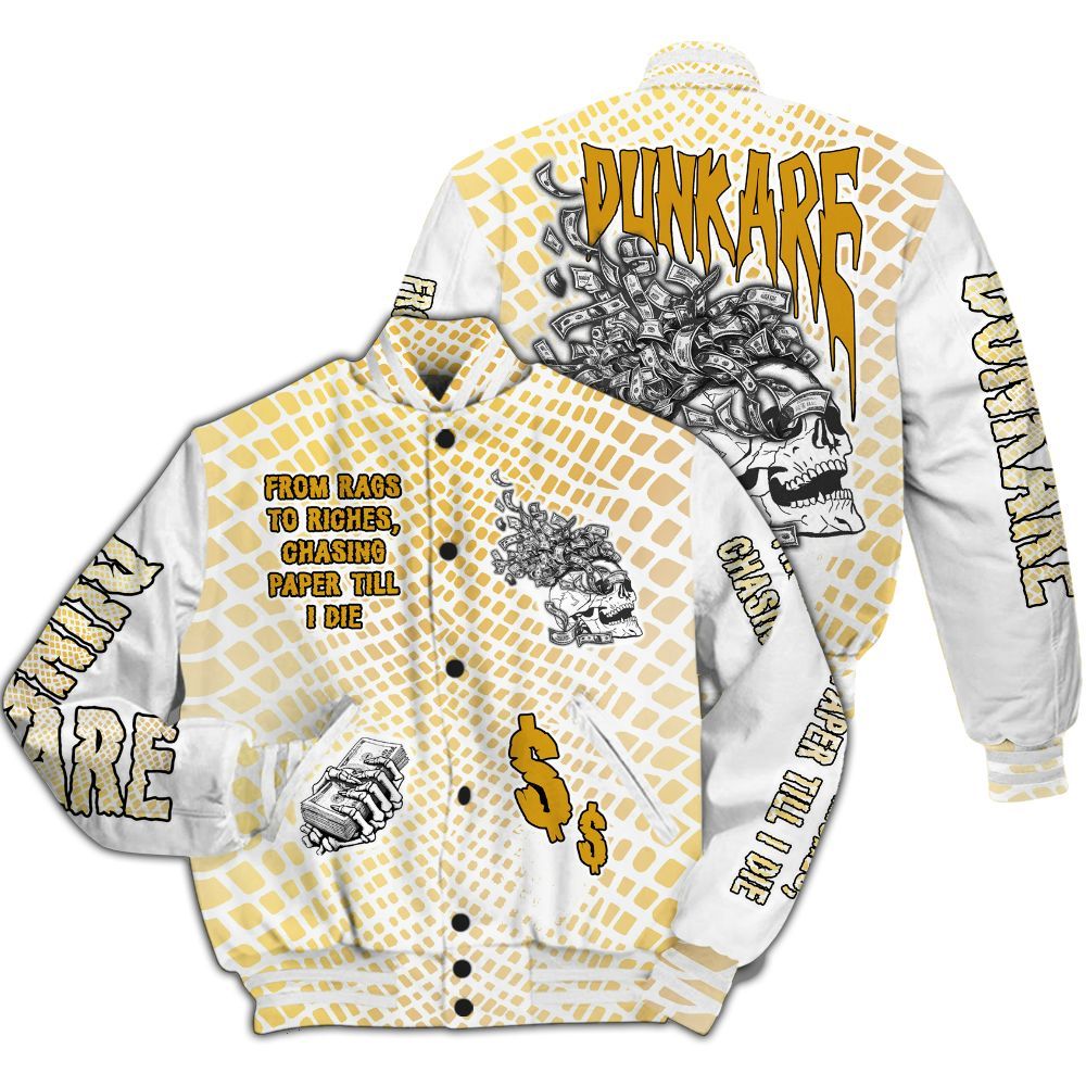 Varsity Jacket To Match Low Yellow Python 11s - From Rags To Riches All Over Print
