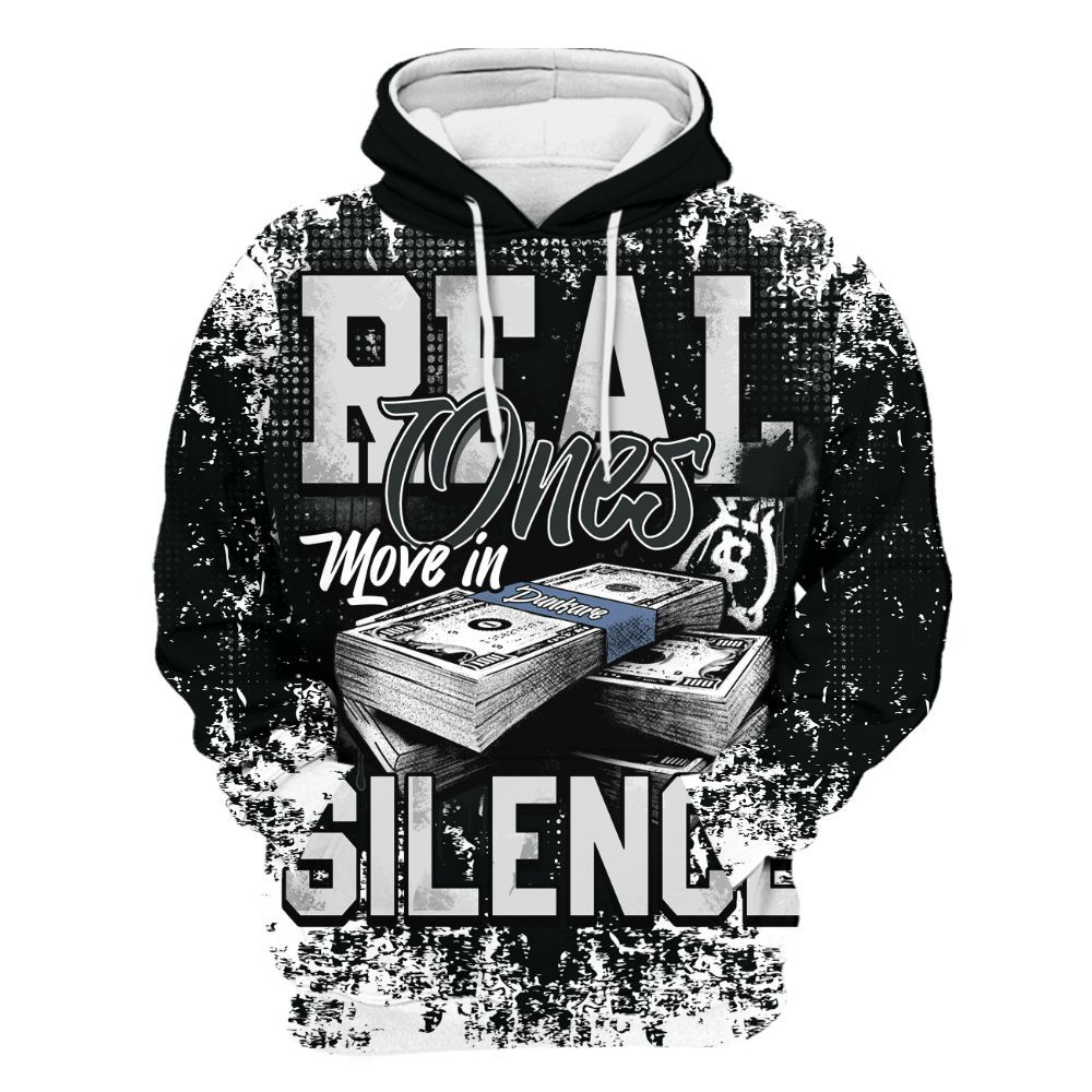 Hoodie To Match Mid Space Jam 1s - Move In Silence Money Street Retro All Over Print