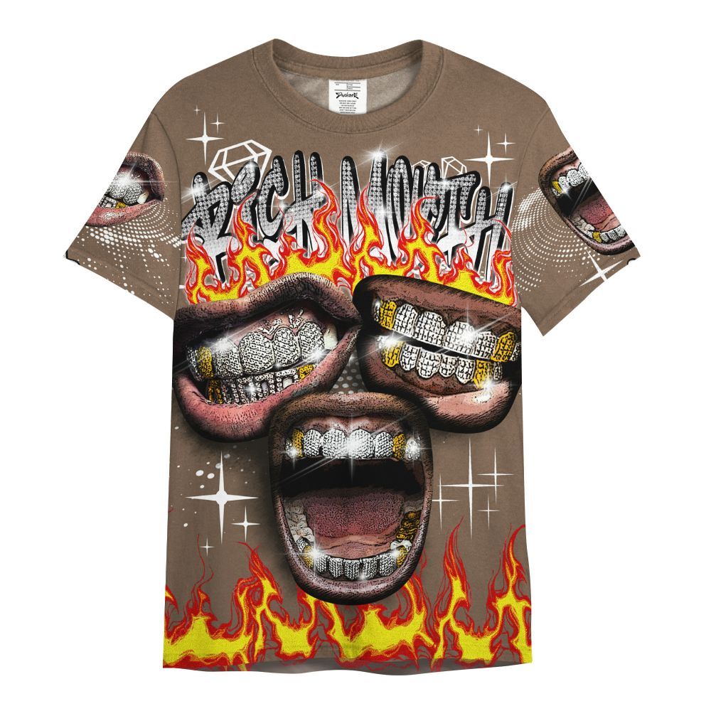Shirt To Match Dark Mocha Jack - Rich Mouth Fire Rap Retro 90s All Over Print