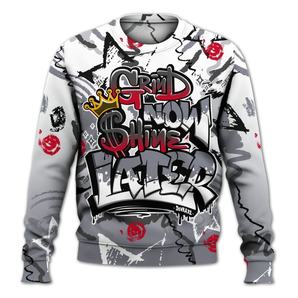 Sweatshirt To Match Retro Black Flint 13s - Grind Shine Later Drip All Over Print