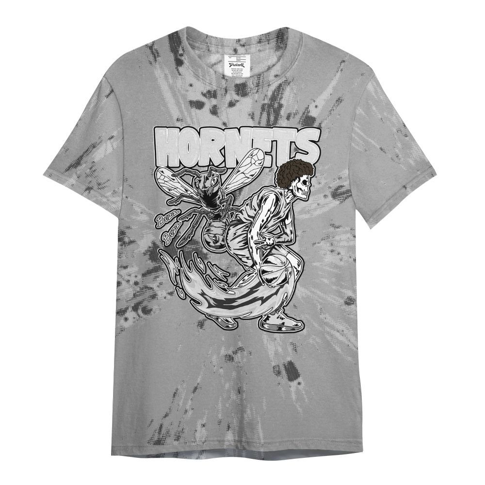 Shirt To Match Black Wolf Grey 12s - Hornets Skeleton Luxury All Over Print