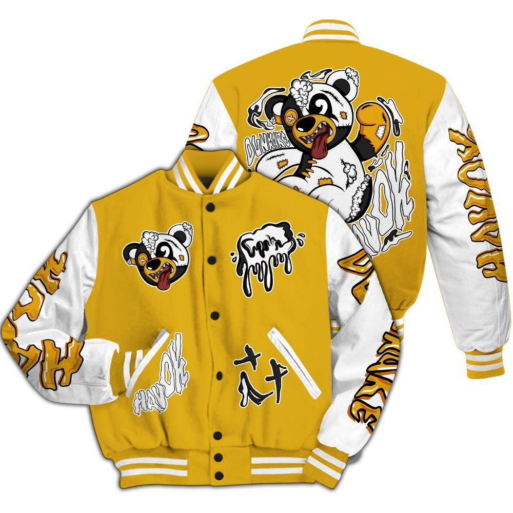 Varsity Jacket To Match Vivid Sulfur 4s - Havok Bear All Over Print