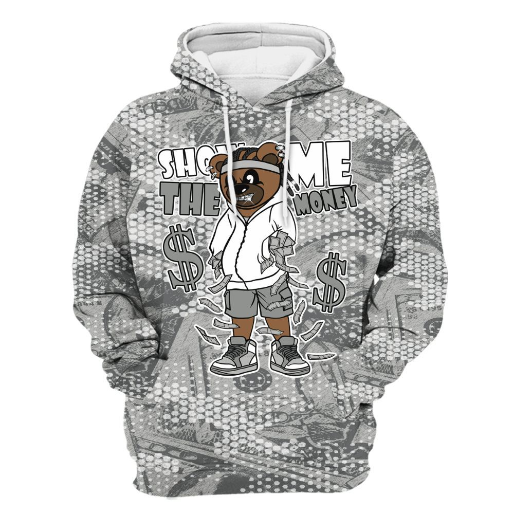 Hoodie To Match Retro Wet Cement 4s - Show Me Bear Banknotes Art All Over Print