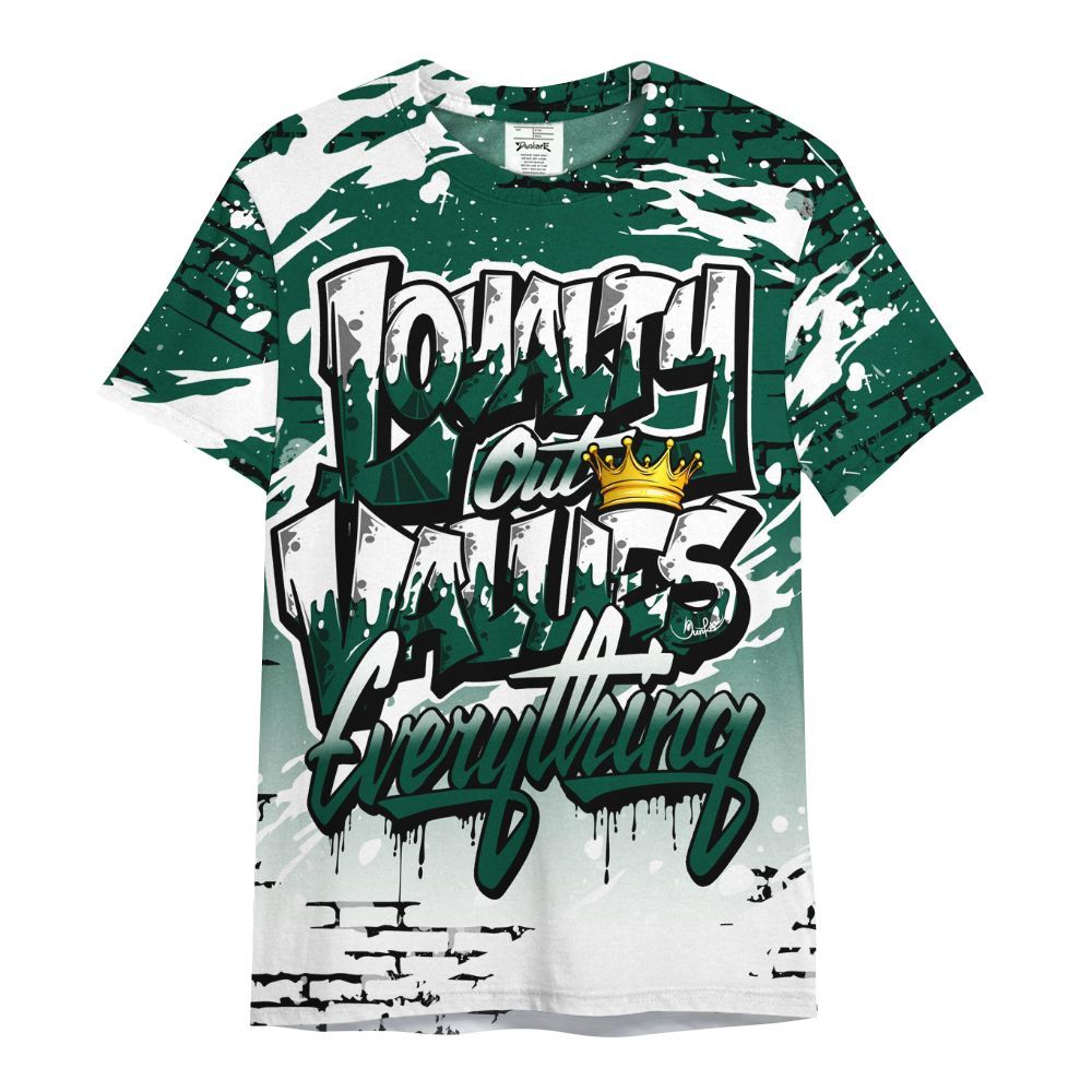 Shirt To Match Oxidized Green 4s - Values Of Loyalty Drip All Over Print