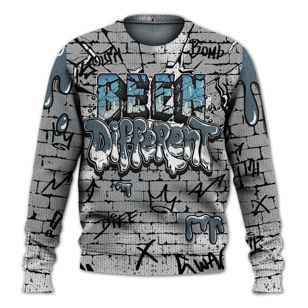 Sweater To Match Retro Light Graphite Wolf Grey 5s - Been Different Graphic