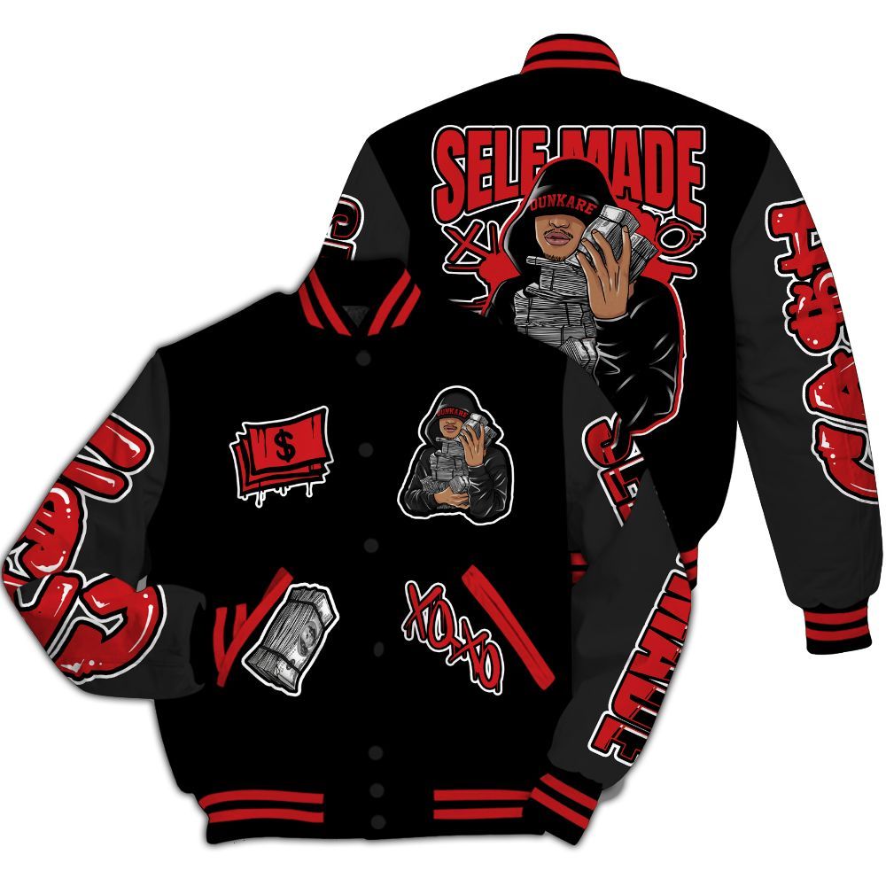 Varsity Jacket To Match Bloodline 12s - Selfmade Unique All Over Print