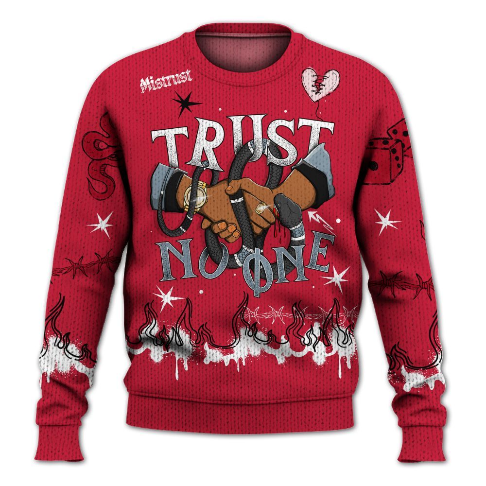 Sweater To Match Retro Infrared Salesman 6s - Trust No One Snake-Bite Doodle Crayon Graphic