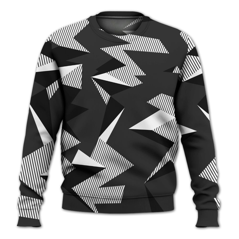 Sweatshirt To Match White Thunder 4s - Geometric Camouflage Pattern All Over Print