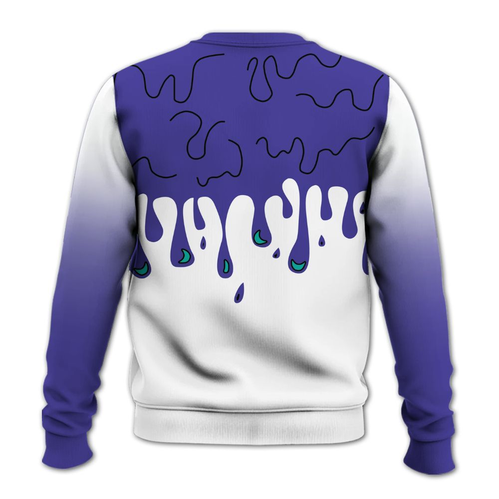 Sweatshirt To Match Retro Grape 5s - Trust No One Drip All Over Print