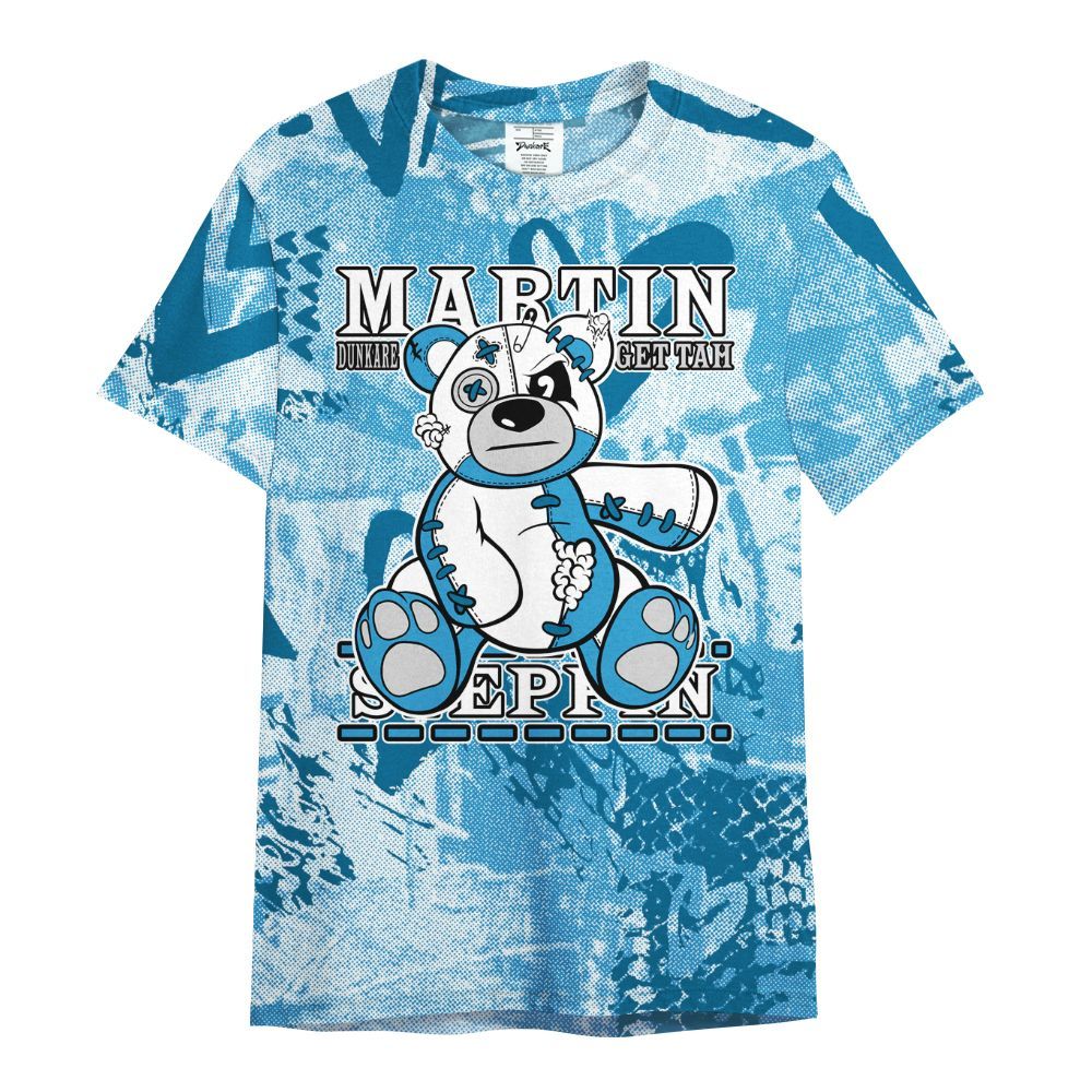 Shirt To Match Powder Blue 9s - Tah Steppin Bear Heart Grunge All Over Print