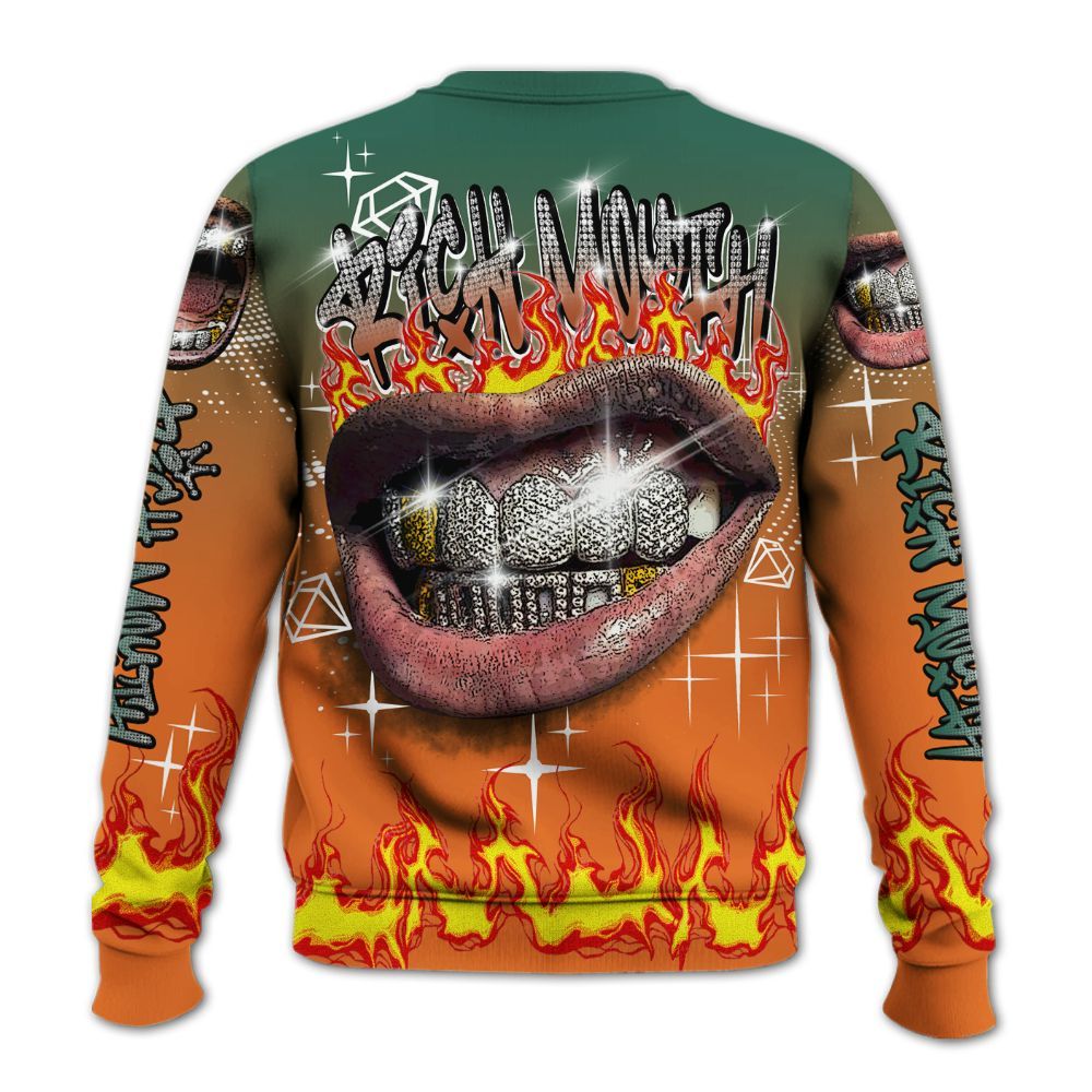 Sweatshirt To Match Dunk Low Ceramic - Rich Mouth Fire Rap Retro 90s All Over Print