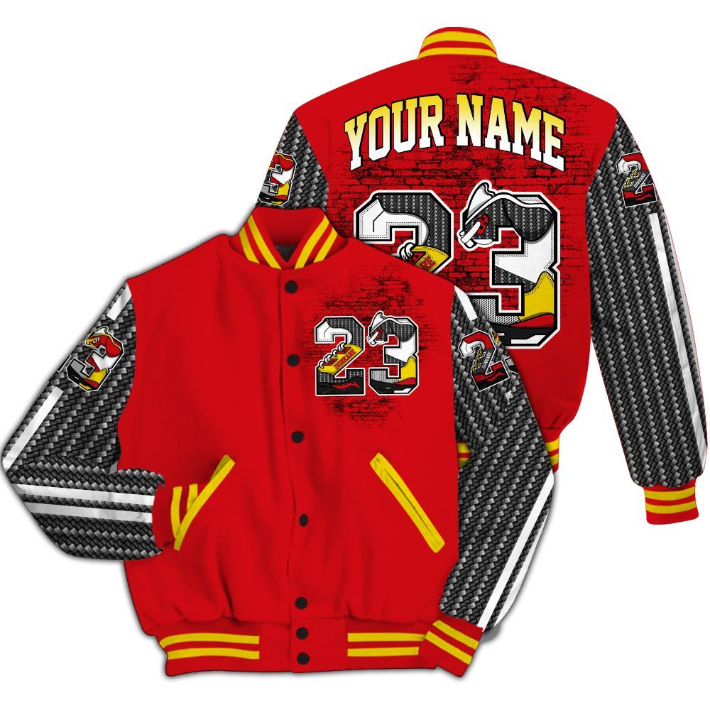 Varsity Jacket To Match Ferrari 14s - Custom Name 23 5s All Over Print