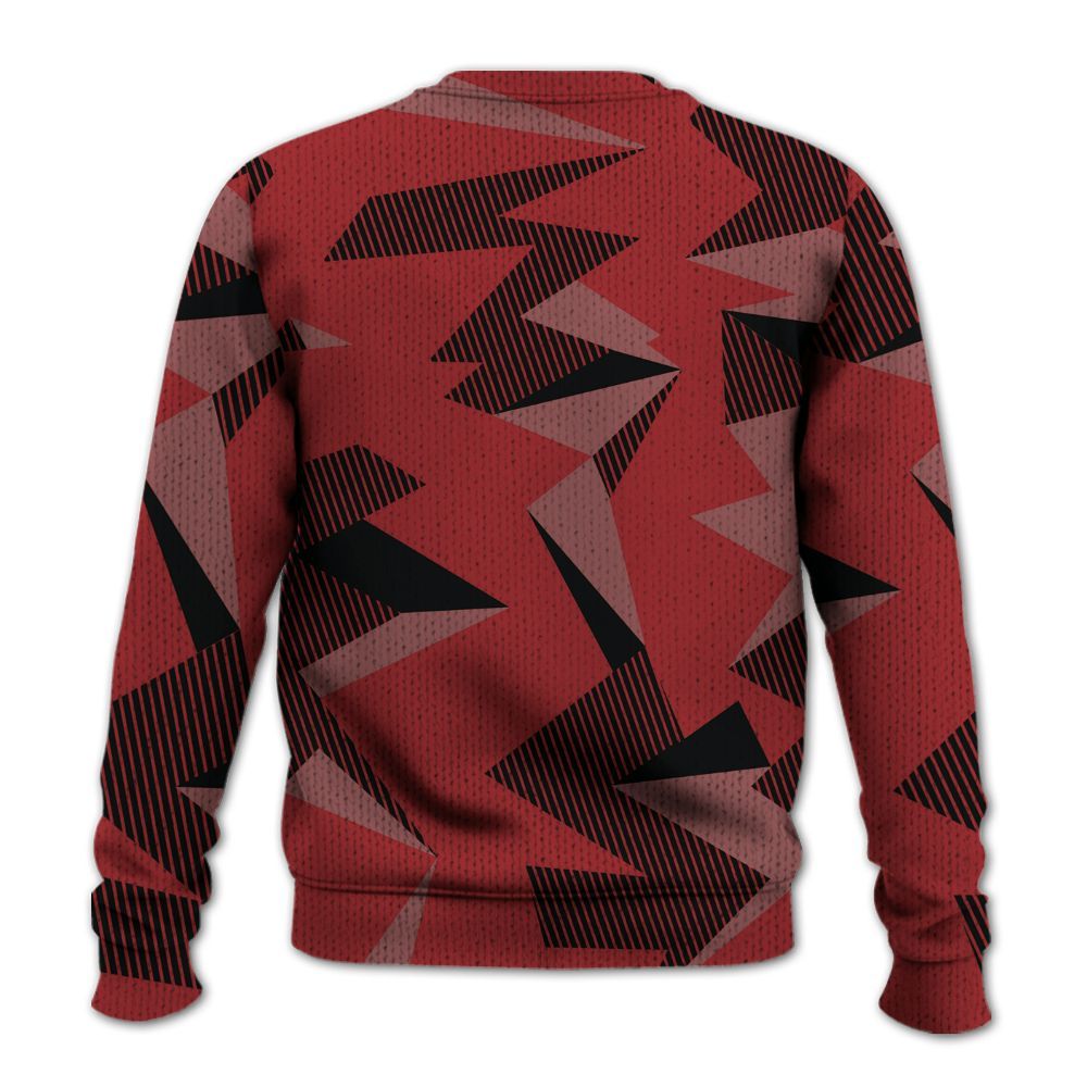 Knitted Sweater To Match Alternate Flu Game 12s - Geometric Camouflage Pattern