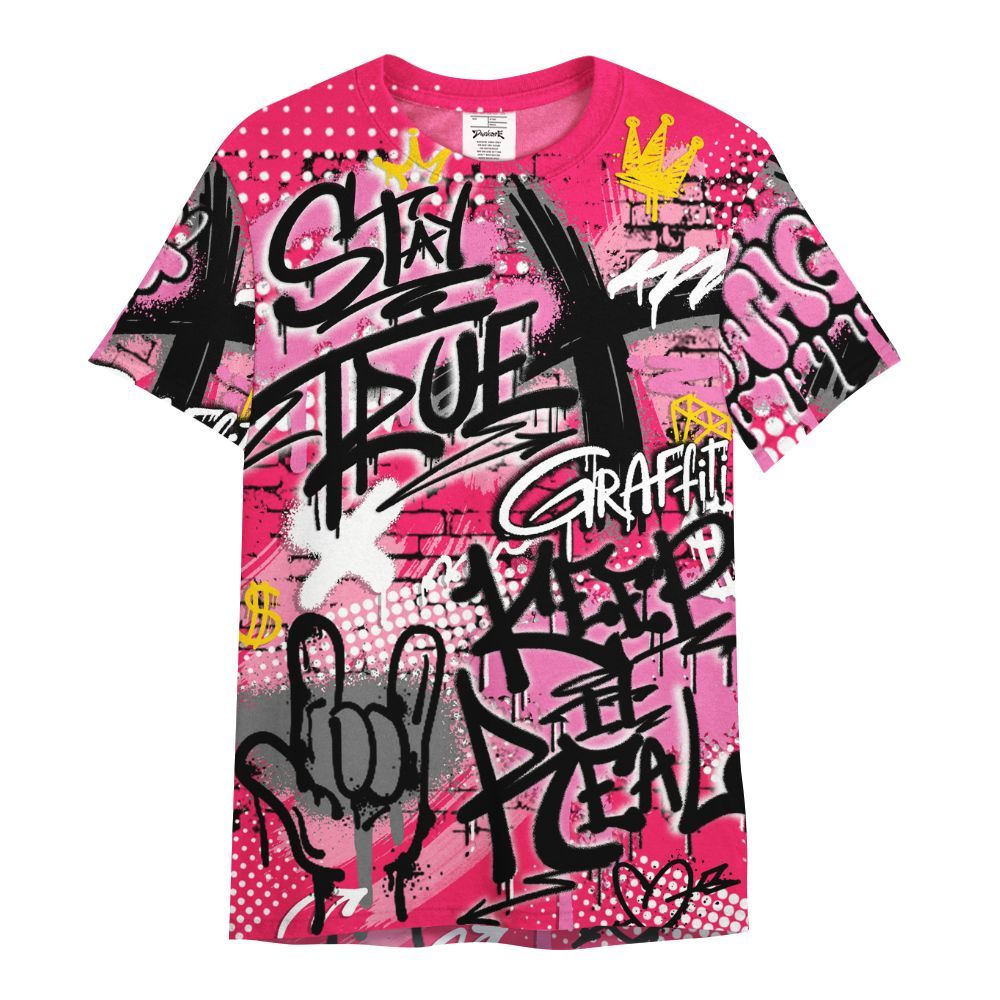 Shirt To Match Air VaporMax Plus Triple Pink - True It Real Graffiti Streetwear All Over Print